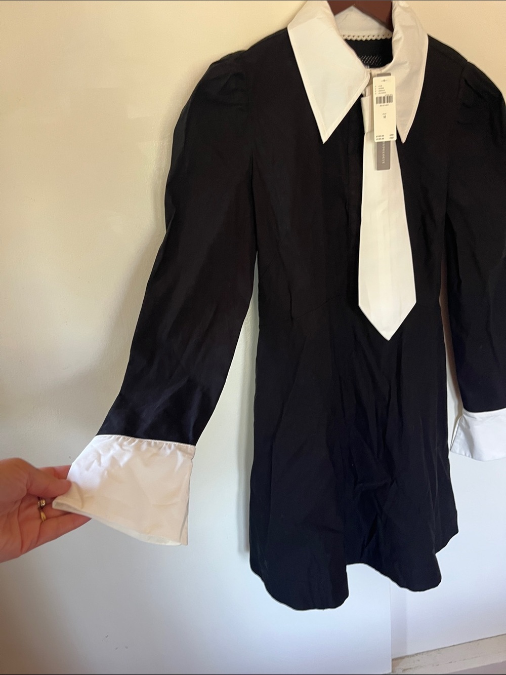 NWT Anthropologie Maeve Black Dress with White Collar - Picture 4 of 5
